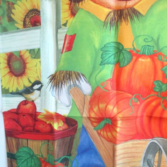 New Scarecrow Wagon Fall Garden Flag 28" X 40" Custom Decor Pumpkin & Sunflower - Picture 3 of 5